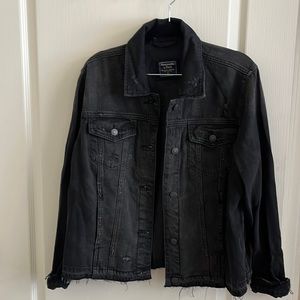 Womens xl Abercrombie & Fitch black denim Jacket